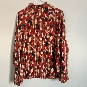 Vintage Arueh Red And Brown Abstract Sweater Small